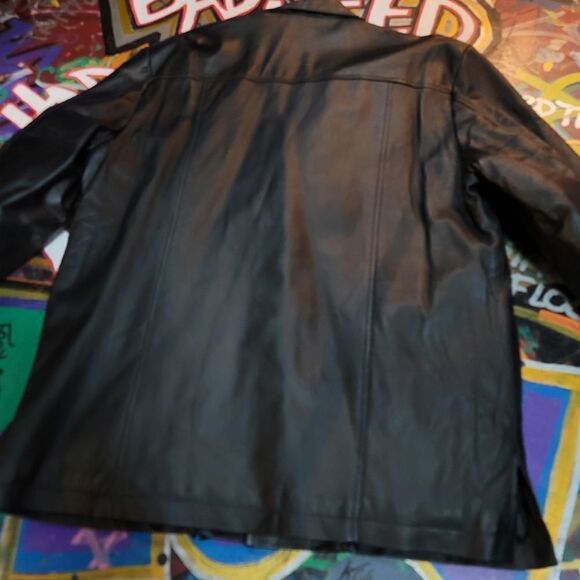 Deadstock 90s Burnside black 100% genuine  Leather coat - Men's XL, never worn - Picture 9 of 9